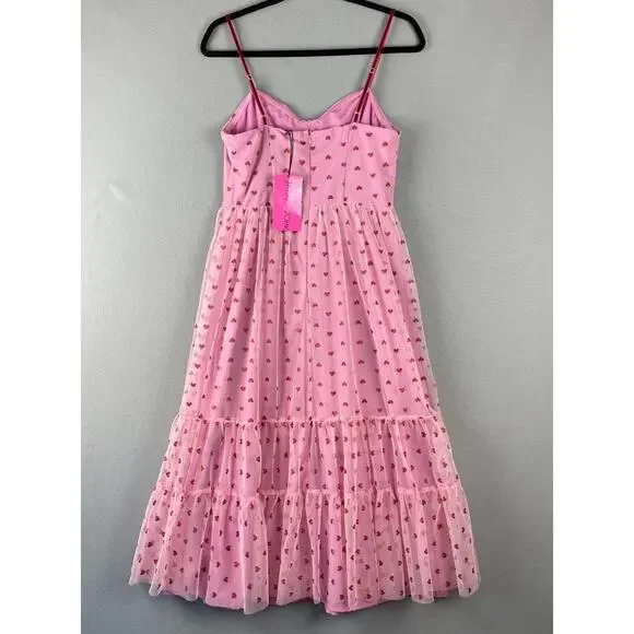 Betsey Johnson Pink Heart Midi Dress - Picture 13 of 16